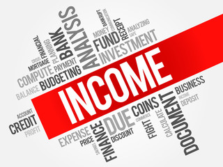 INCOME word cloud, business concept
