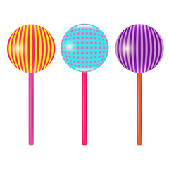 Set of colorful round lollipops vector