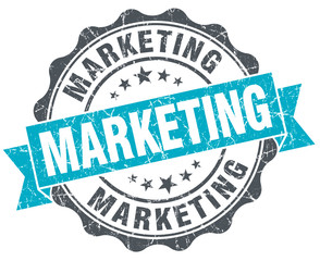 marketing vintage turquoise seal isolated on white