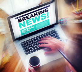 Digital Online Breaking News Headline Concept