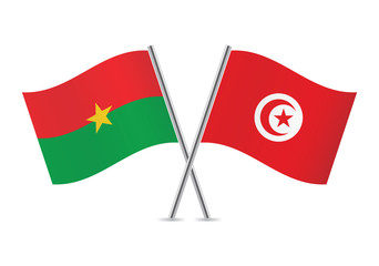 Burkina Faso and Tunisian flags. Vector illustration.