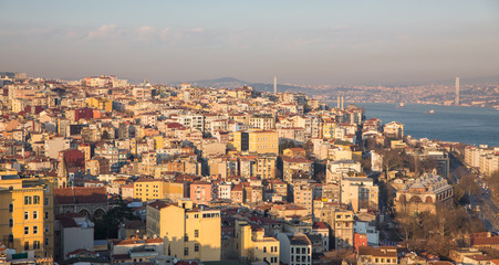 European side of Istanbul houses with bosphorus