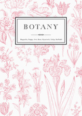 Fototapeta premium Botany. Vintage floral card.