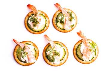 Shrimp Appetizer served on crackers