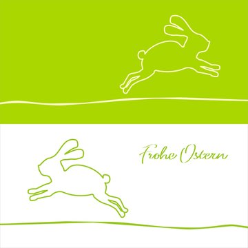 Frohe ostern Gru&szlig;karte hasen springen hin und her