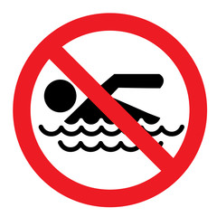 zakaz kąpieli, pływania, wchodzenia do wody,
