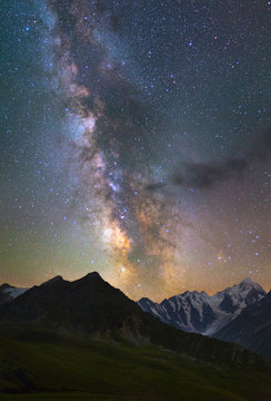 Milky Way Over Mountains