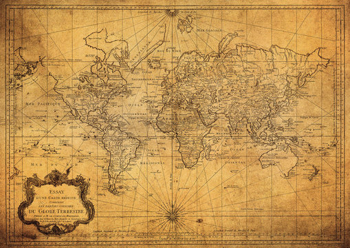 vintage map of the world 1778