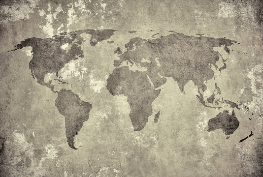 grunge map of the world © javarman