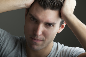 Obraz premium portrait of depressed young man