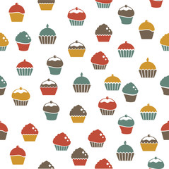 Cupcakes seamless pattern