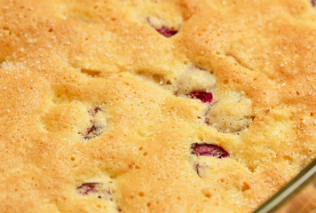 Homemade cake with cherries
