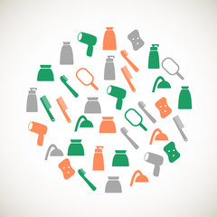 Colorful cosmetic icons