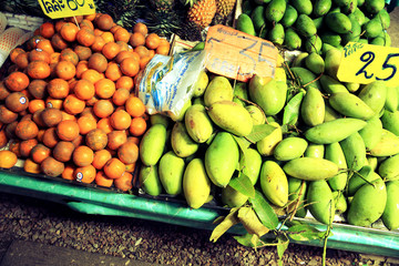 vegetable and fruits selling at maekong railway station market