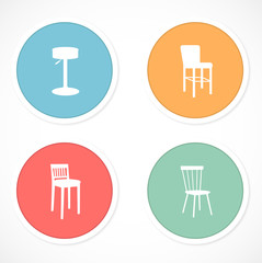 Retro stickers with icons