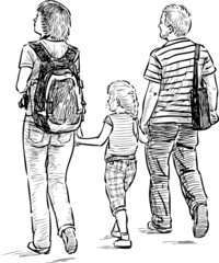 young parents with their daughter