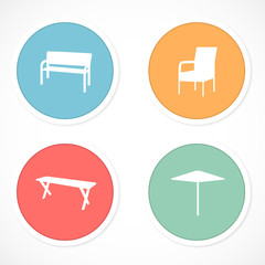 Retro stickers with icons