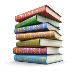 Stack of textbooks (clipping path included) - 78689162