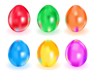 Set of Easter shining eggs