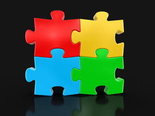 Colored Puzzle (clipping path included)