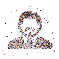 People in the shape of man.