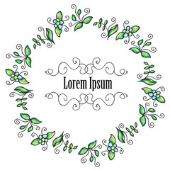 Floral card with cute cartoon flowers in vector