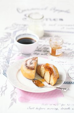 Cinnamon Roll With Orange Jam