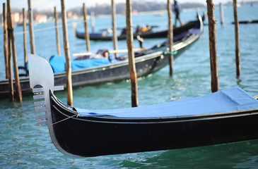 Fototapeta na wymiar gondolas near St. Mark's square in Venice