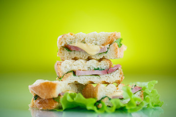hot sandwiches with ham and cheese