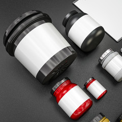 Mockup fitness elements. Bodybuilding.