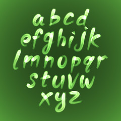 Trendy hand drawing alphabet, vector illustration.