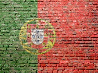 Portugal flag painted on wall