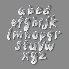 Trendy hand drawing alphabet, vector illustration.