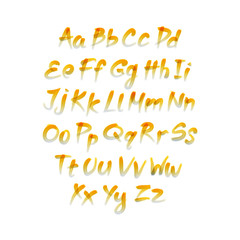 Vector alphabet. Letters of the alphabet written with a brush.