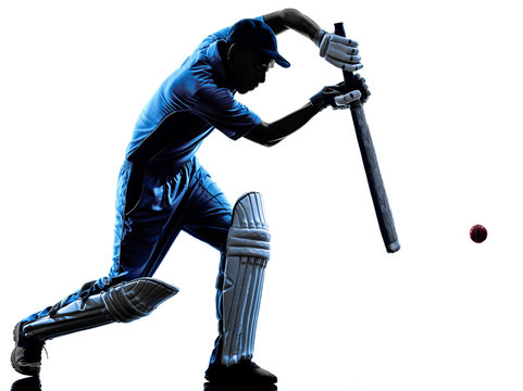 Cricket player  batsman silhouette