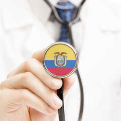 National flag on stethoscope conceptual series - Ecuador