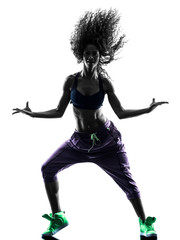 woman zumba dancer dancing exercises silhouette