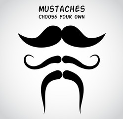 Mustaches collection. Vector art.
