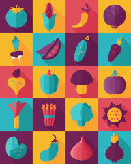Vegetable flat icon with long shadow