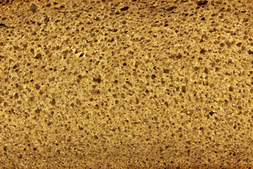 Pores of rye bread
