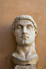 Fototapeta na wymiar Classic Statue Head of Emperor Constantine