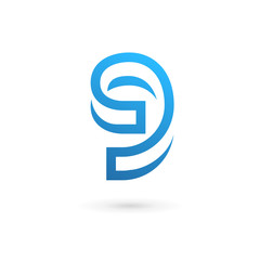Letter G number 9 logo icon design template elements