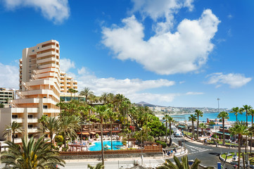 Resort town Playa del Ingles. Maspalomas. Gran Canaria.