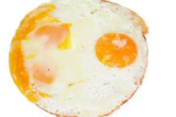 Scrambled eggs on white.