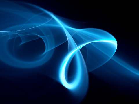 Blue glowing curve in space