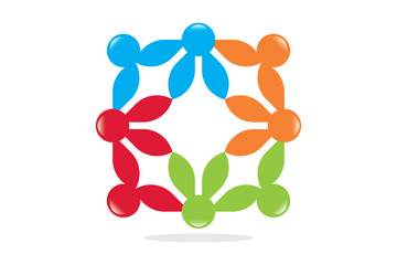 Vektör İnsan İşbirliği Konsept Logo