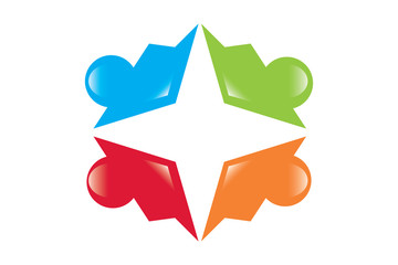 Vektör İnsan İşbirliği Konsept Logo