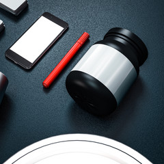 Mockup fitness elements. Bodybuilding.