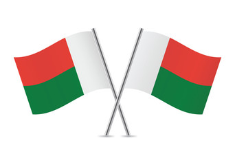 Madagascar flags. Vector illustration.