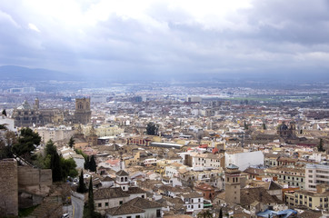  Cityscape  Church Cathedral, Granada Andalusia Spain.